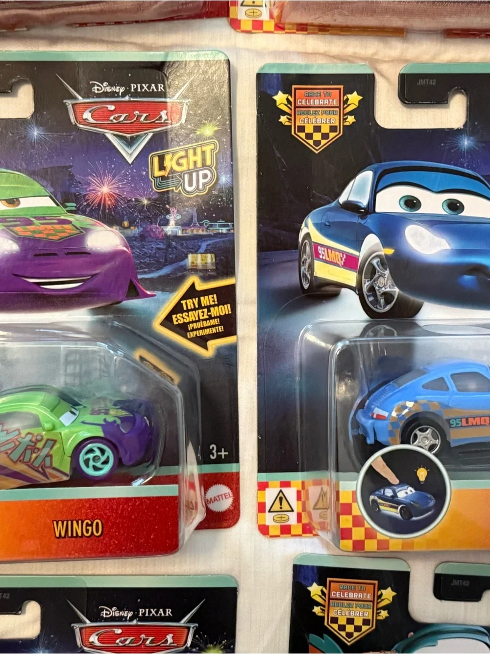 Disney Pixar Cars Race to Celebrate Light Up Set of (6) 20th Anniversary Mattel